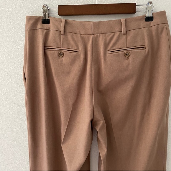 New Brooks Brothers Women’s Trouser Tan Relaxed Wide Leg Pants Flat Front Sz 12 - Picture 6 of 10